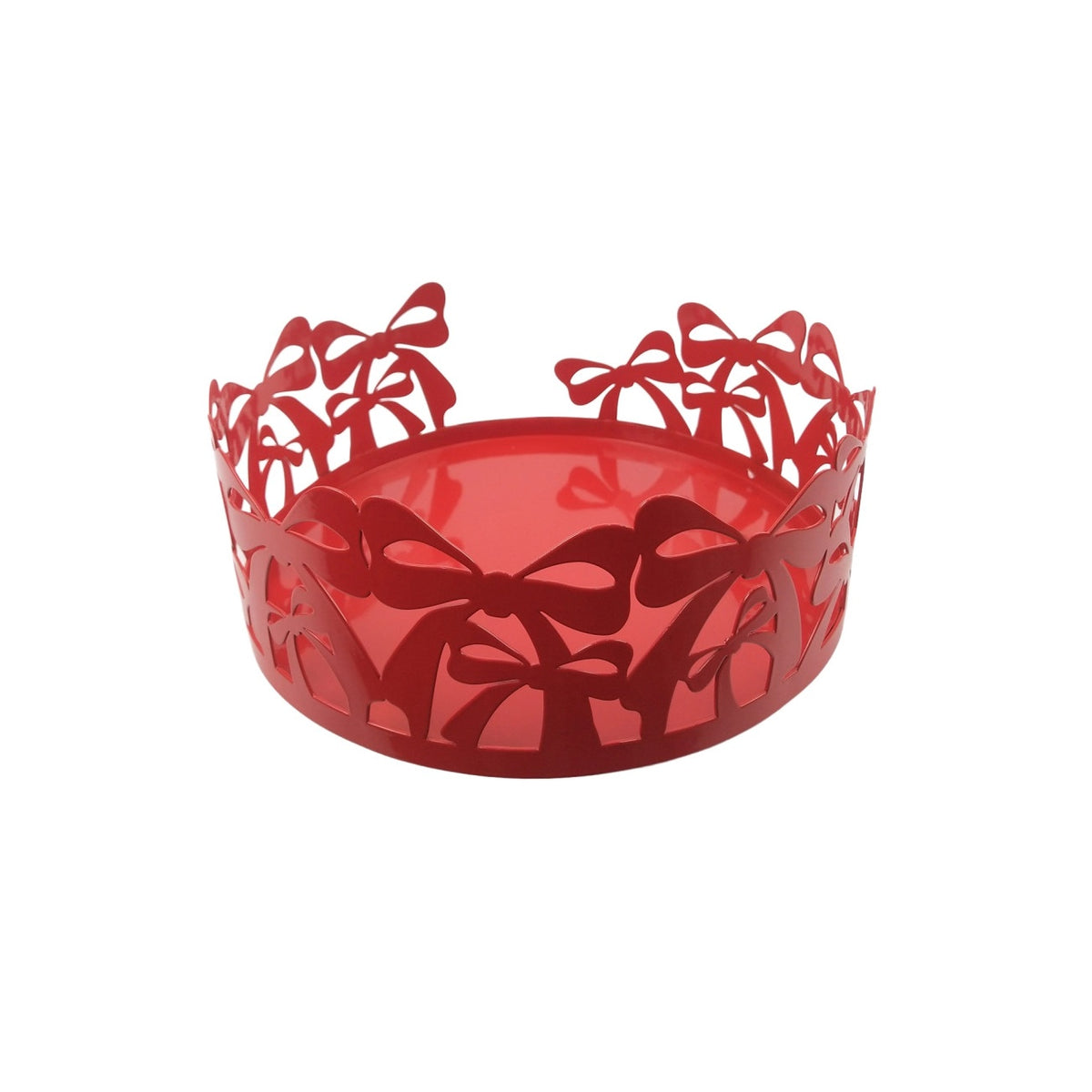 BRANDANI Portapiatti Natalizio Fiocco Rosso in Metallo 24cm