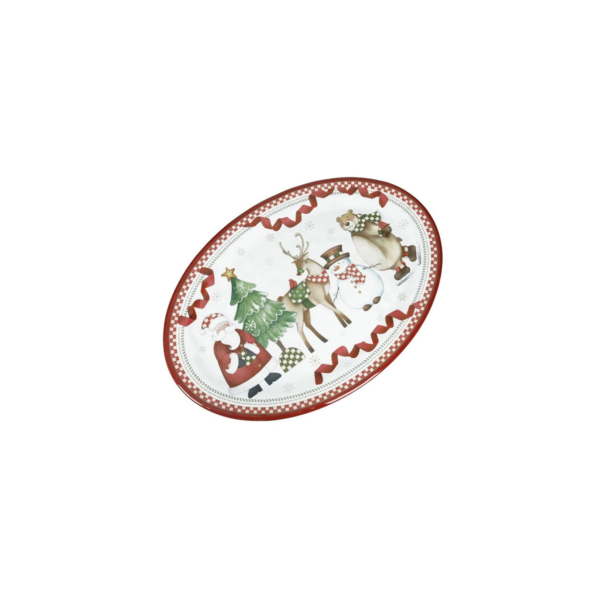 BRANDANI Vassoio Ovale Natalizio Racconti in Melamina 35x25cm