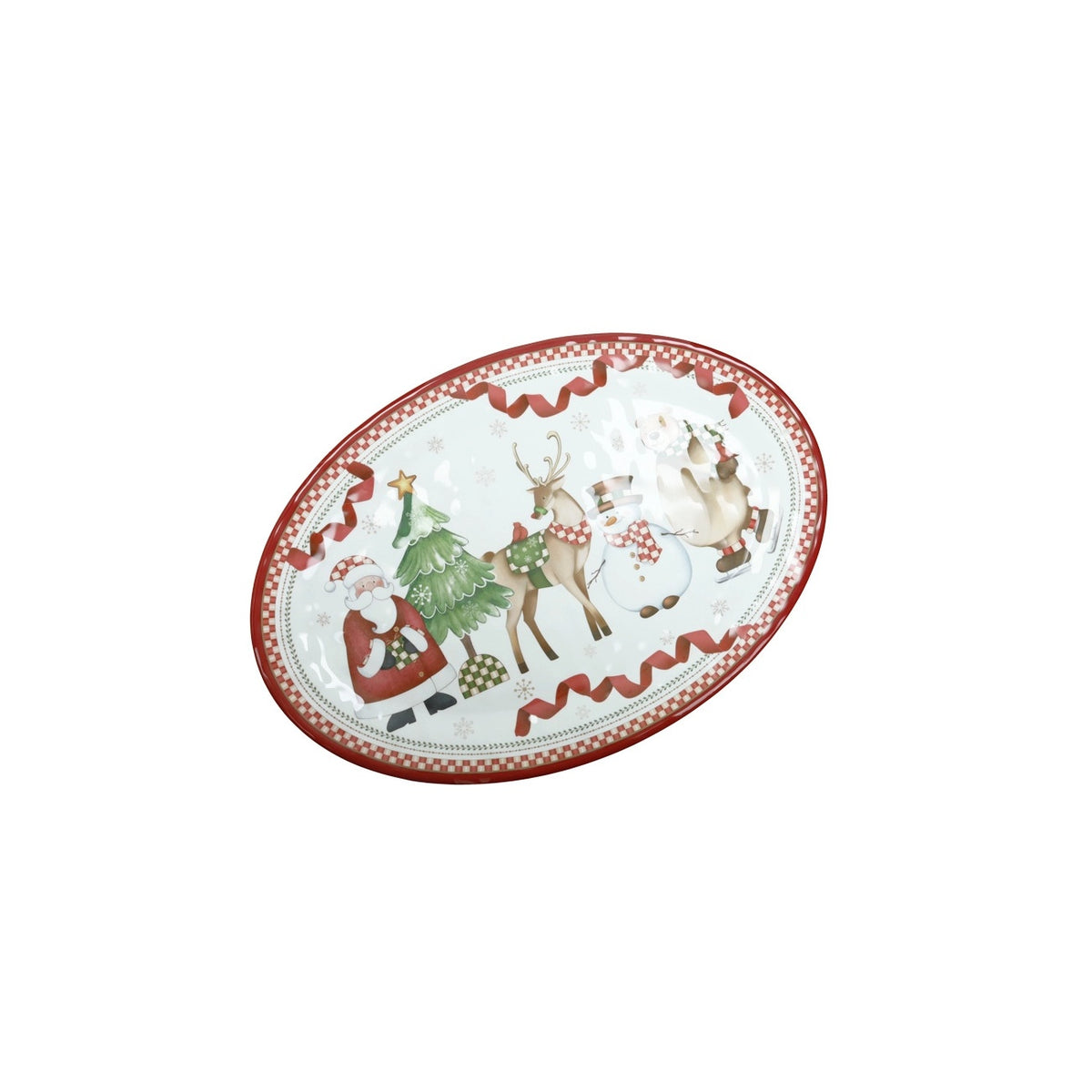 BRANDANI Vassoio Ovale Natalizio Racconti Grande in Melamina 50,5x35,5cm