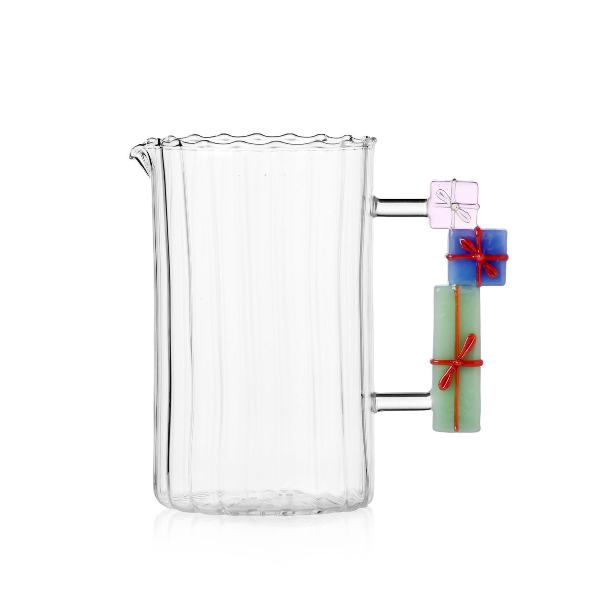 ICHENDORF Brocca Natalizia Christmas Tales con Manico a Regali in Vetro Borosilicato 18cm
