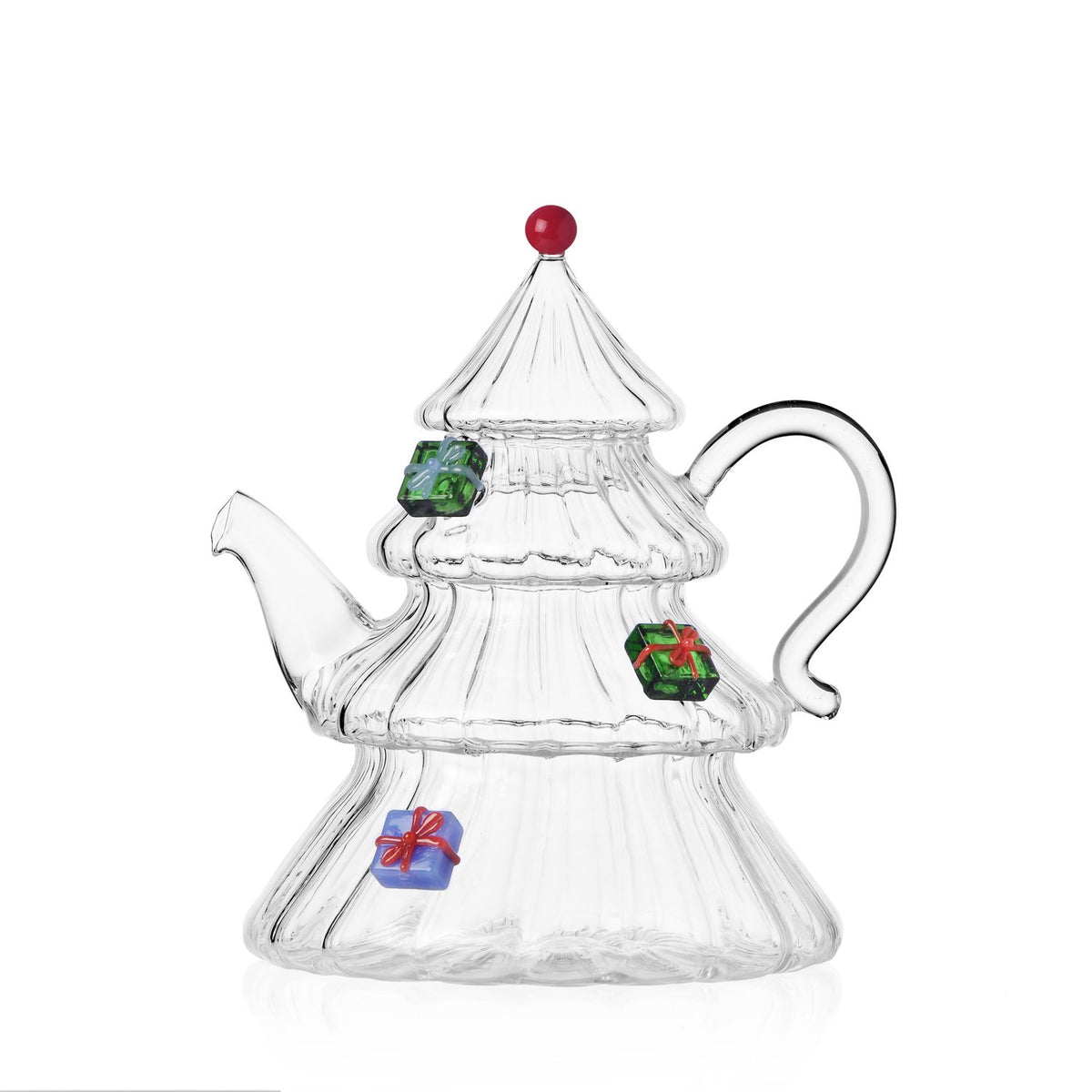 ICHENDORF Teiera Natalizia Christmas Tales Albero di Natale con Regali in Vetro Borosilicato 21cm