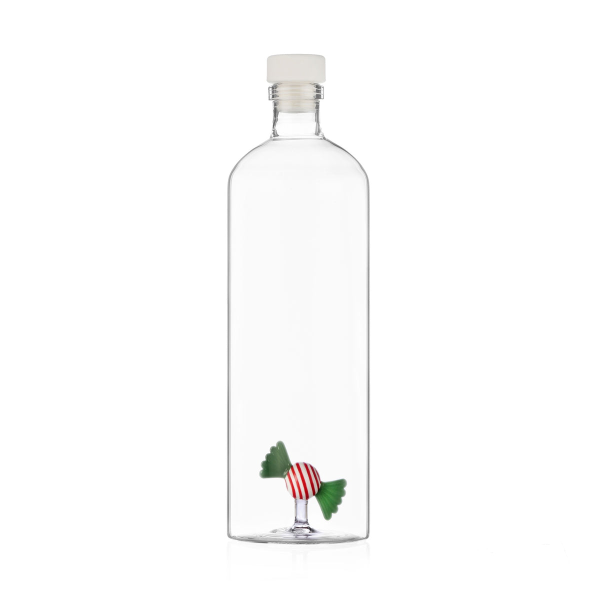 ICHENDORF Bottiglia Natalizia Sweet & Candy con Caramella Verde e Rossa in Vetro Borosilicato 28cm