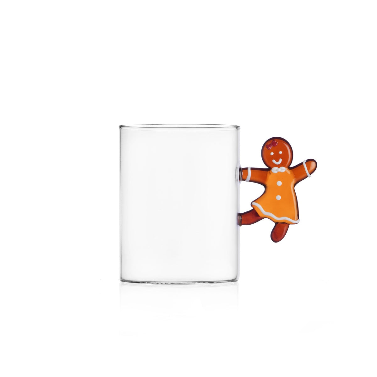 ICHENDORF Tazza Natalizia Sweet & Candy Mrs Pan di Zenzero in Vetro Borosilicato 10cm