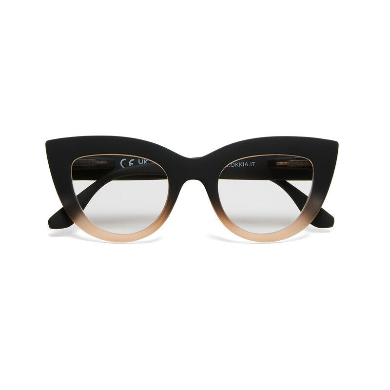 OKKIA Claudia Big Cat Eye Occhiali da Lettura Donna Nero Rosa +1.00
