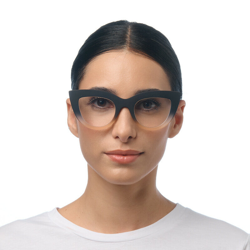 OKKIA Claudia Big Cat Eye Occhiali da Lettura Donna Nero Rosa +2.00