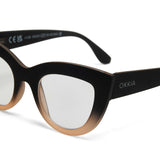 OKKIA Claudia Big Cat Eye Occhiali da Lettura Donna Nero Rosa +2.00