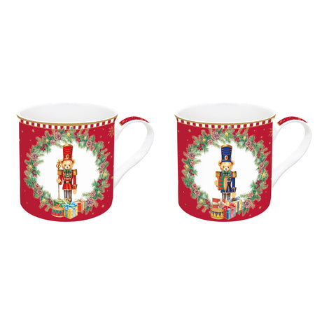 Set 2 mug Christmas Teddy Easy Life fine china 300 ml