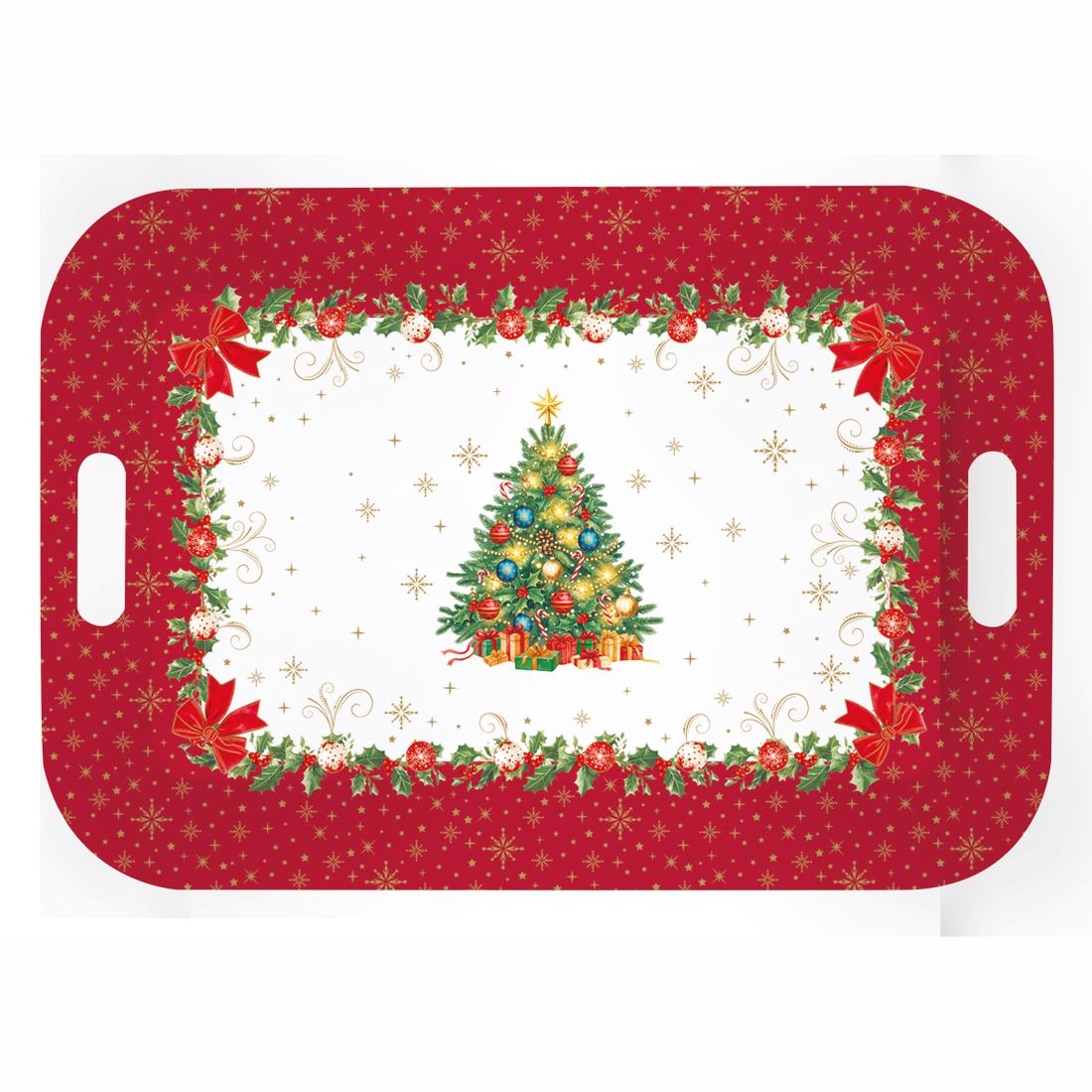 EASY LIFE Vassoio Natalizio con Manici Christmas Heritage in Melamina 47x33cm
