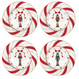 EASY LIFE Set 4 Piatti Dessert Natalizi Nutcracker Twist in Porcellana 19cm