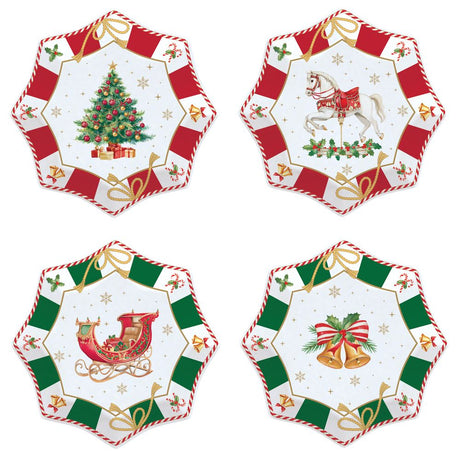 Set 4 piatti dessert Christmas Tale Easy Life 16 cm