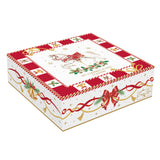 EASY LIFE Set 4 Piatti Dessert Natalizi Christmas Tale in Porcellana 16 cm