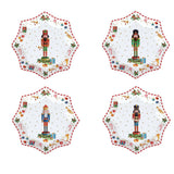 EASY LIFE Set 4 Piatti Dessert Natalizi Vintage Nutcracker in Porcellana 16cm