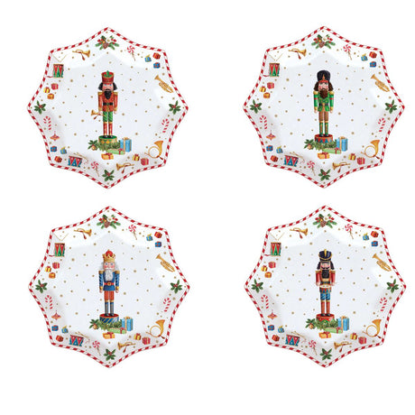 Set 4 piatti dessert Vintage Nutcracker Easy Life 16 cm