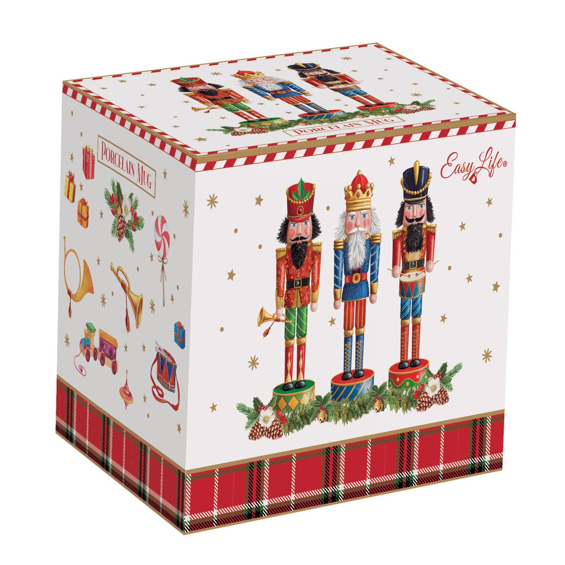 EASY LIFE Tazza Natalizia Vintage Nutcracker in Porcellana 350 ml