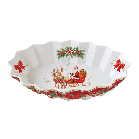 Piatto ovale natalizio Christmas Heritage Easy Life 25x17 cm