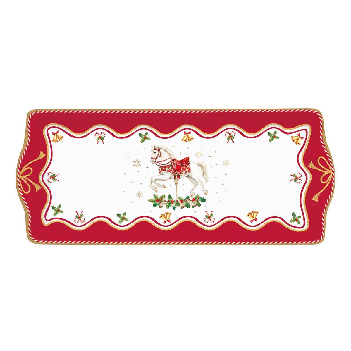 EASY LIFE Vassoio Natalizio Christmas Tale in Porcellana 35 cm