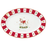 EASY LIFE Vassoio Ovale Natalizio Christmas Tale in Porcellana 35x23,5cm