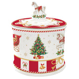 EASY LIFE Biscottiera Natalizia Christmas Tale in Porcellana 14cm