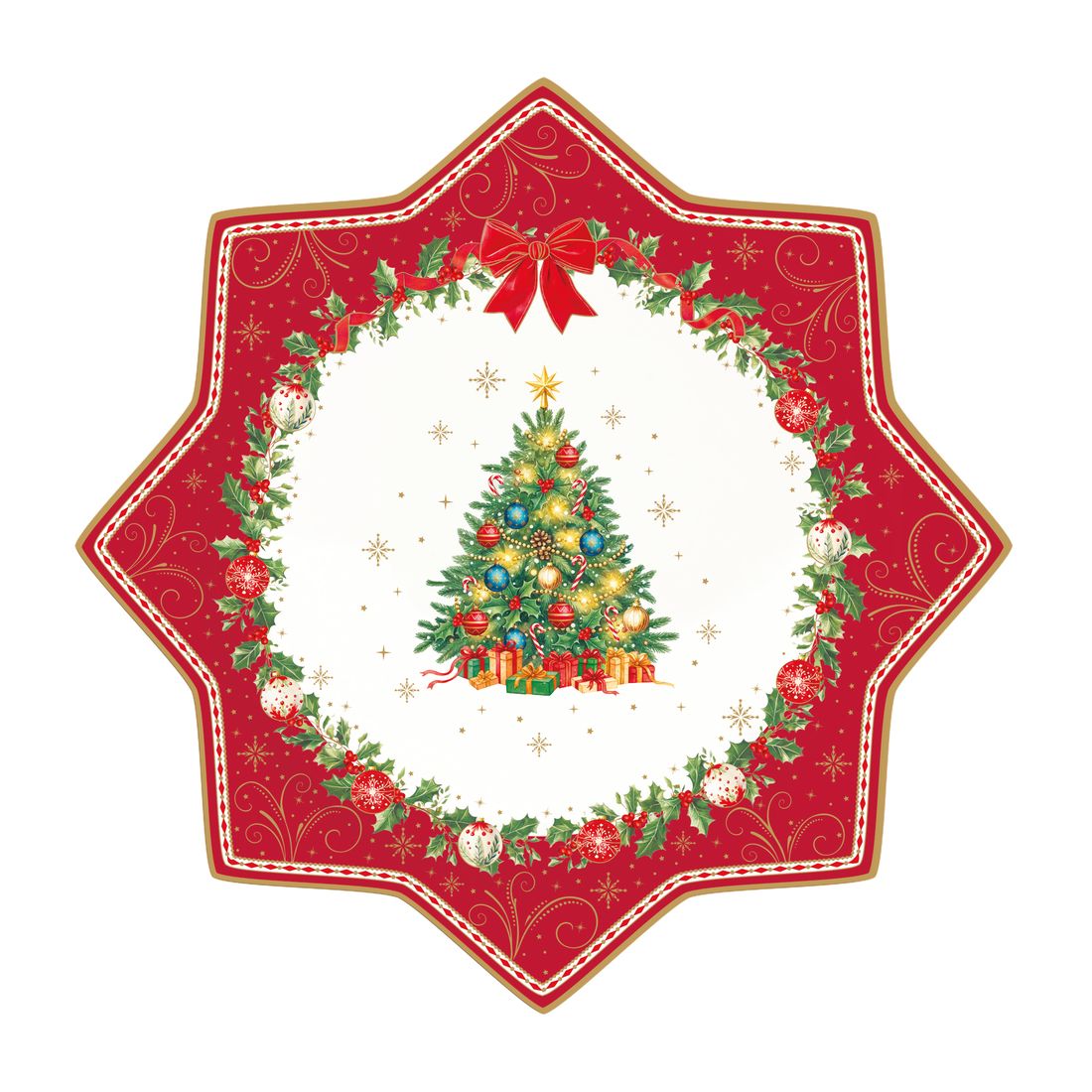 EASY LIFE Piatto Torta Natalizio Christmas Heritage in Porcellana 32cm