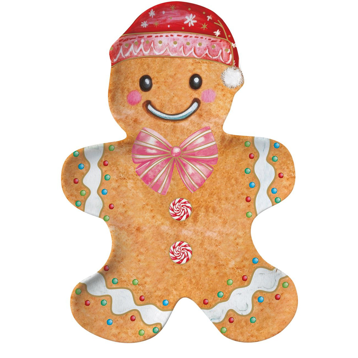 EASY LIFE Piatto Natalizio Sagomato Sweet Christmas in Porcellana 25x17cm