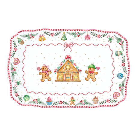 Vassoio natalizio Sweet Christmas Easy Life porcellana 35x23 cm