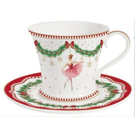 Tazza natalizia con piattino Magie de Noel Easy Life 200 ml
