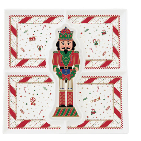 Vassoio aperitivi a scomparti Nutcracker Twist Easy Life 25x25 cm