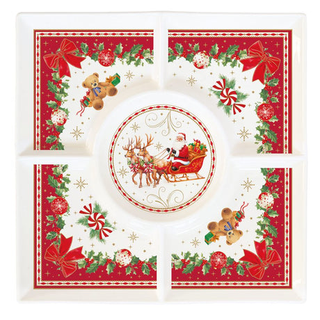Vassoio aperitivi a scomparti Christmas Heritage Easy Life 25 cm