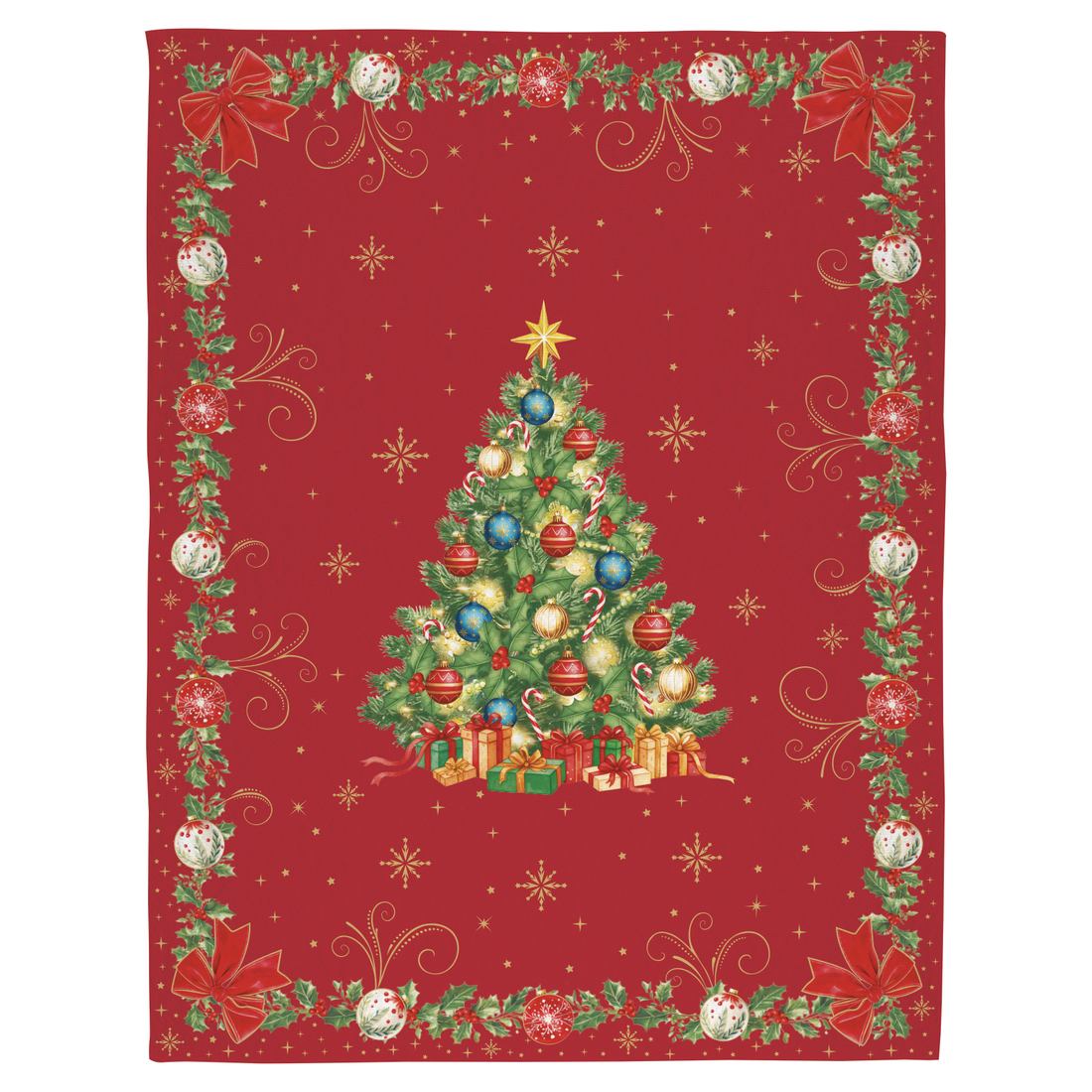 EASY LIFE Coperta Natalizia Christmas Heritage Albero in Poliestere 170x130cm