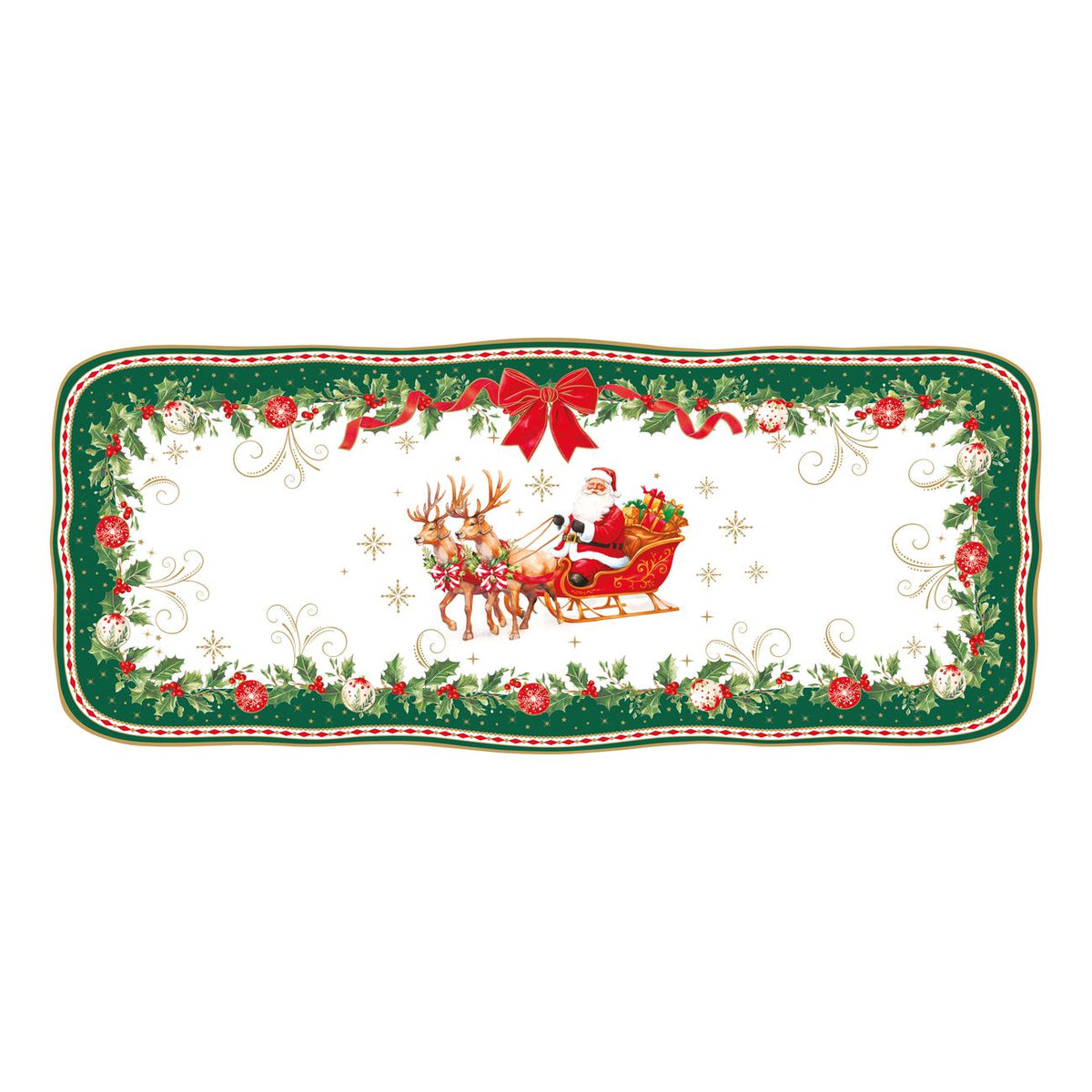 EASY LIFE Piatto da Portata Natalizio Christmas Heritage in Porcellana 36 cm
