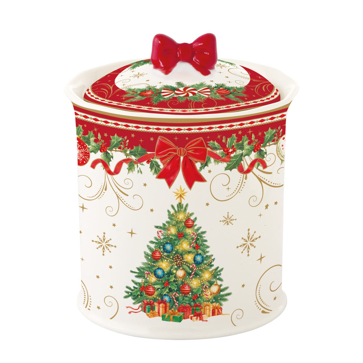 EASY LIFE Barattolo Natalizio Christmas Heritage in Porcellana 11cm