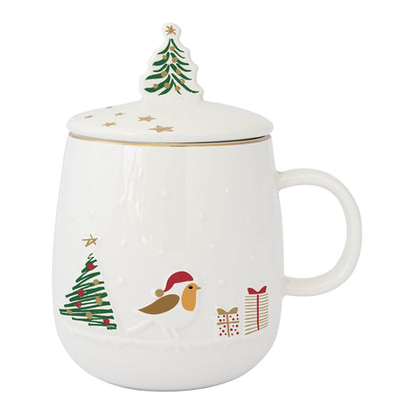 Infusiera Let It Snow pettirosso Easy Life porcellana 450 ml