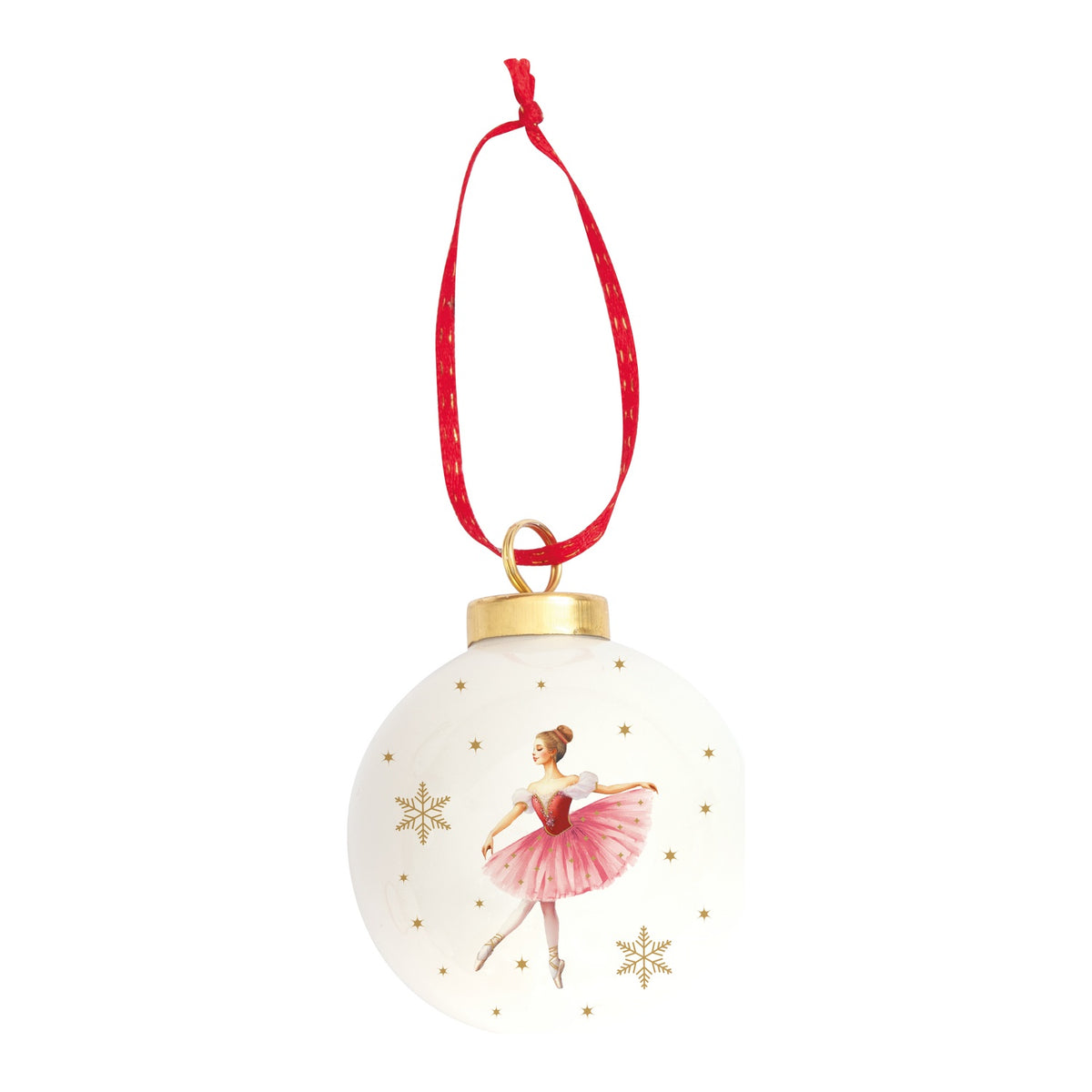 EASY LIFE Pallina di Natale Ballerina in Ceramica e Dolomite 7cm