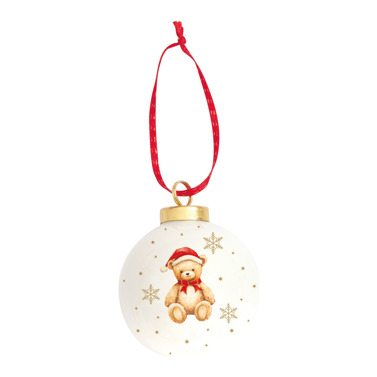 EASY LIFE Pallina di Natale Orsetto in Ceramica e Dolomite 7cm
