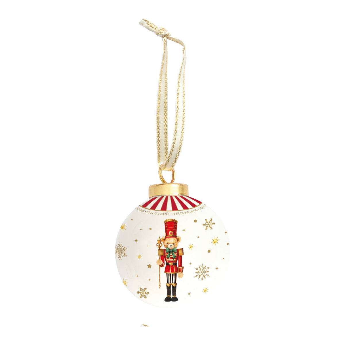 EASY LIFE Pallina di Natale Schiaccianoci Rosso in Ceramica e Dolomite 7cm