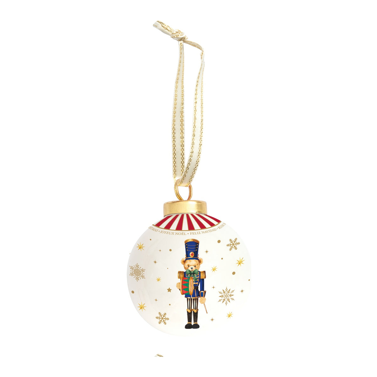 EASY LIFE Pallina di Natale Schiaccianoci Blu in Ceramica e Dolomite 7cm