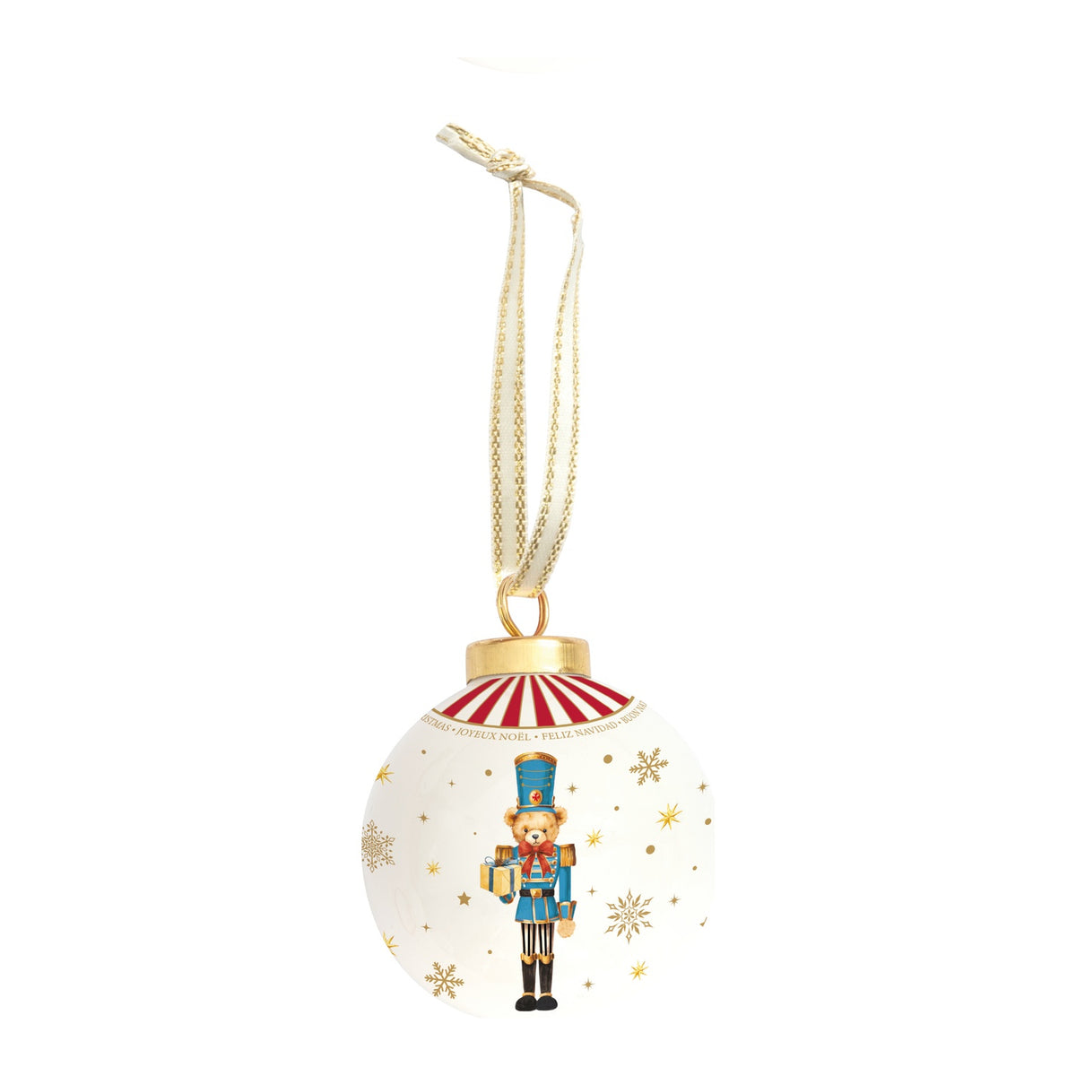 EASY LIFE Pallina di Natale Schiaccianoci Azzurro in Ceramica e Dolomite 7cm