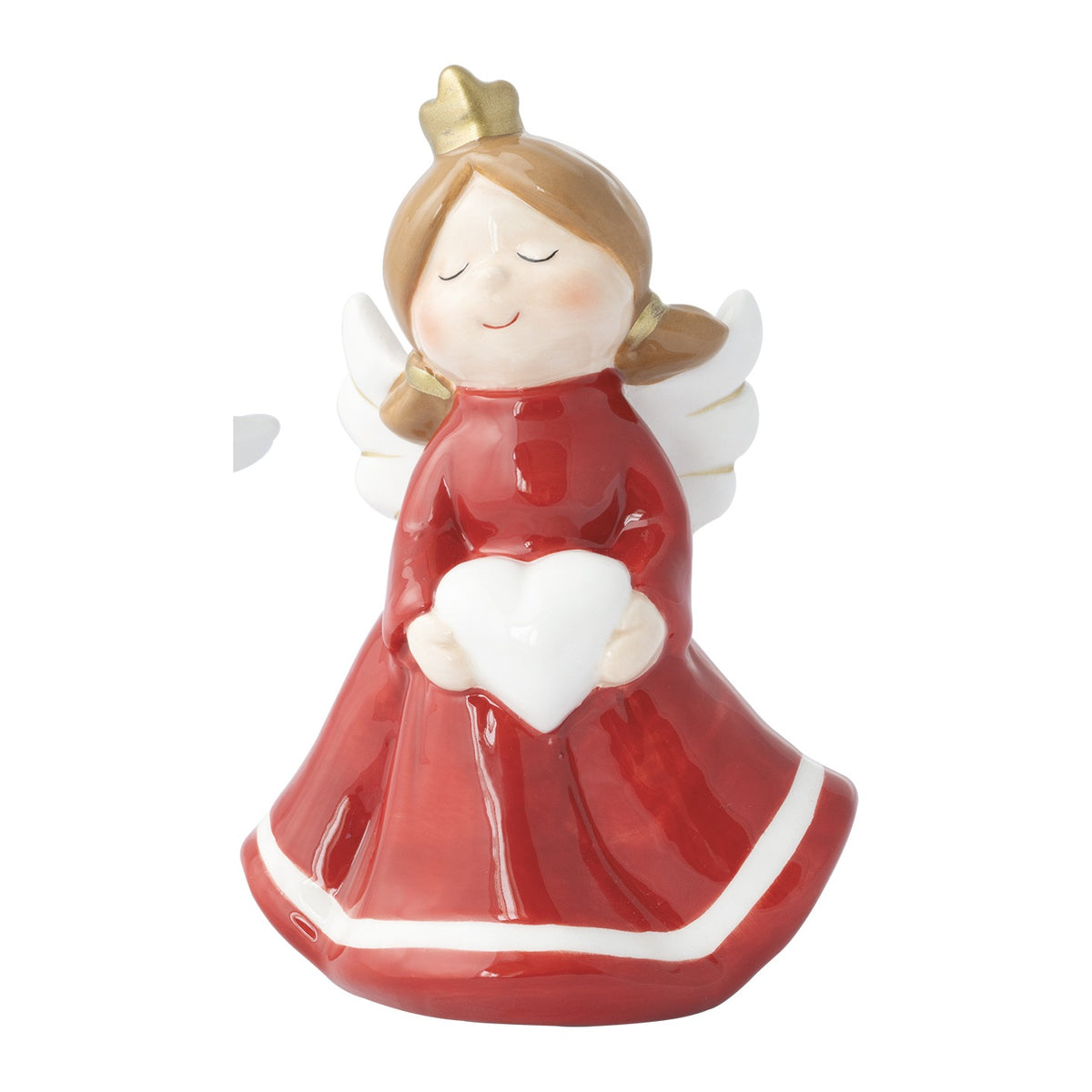 EASY LIFE Angioletto Natalizio Angels Abito Rosso in Ceramica e Dolomite 13,5 cm