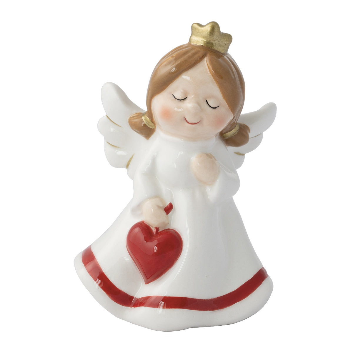 EASY LIFE Angioletto Natalizio Angels Abito Bianco in Ceramica e Dolomite 10,9 cm