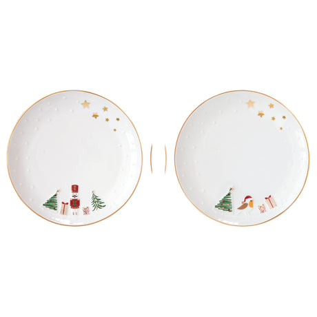 Set 2 piattini Let It Snow schiaccianoci e pettirosso Easy Life
