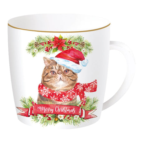 Tazza Christmas Cats gatto persiano Easy Life con latta 350 ml