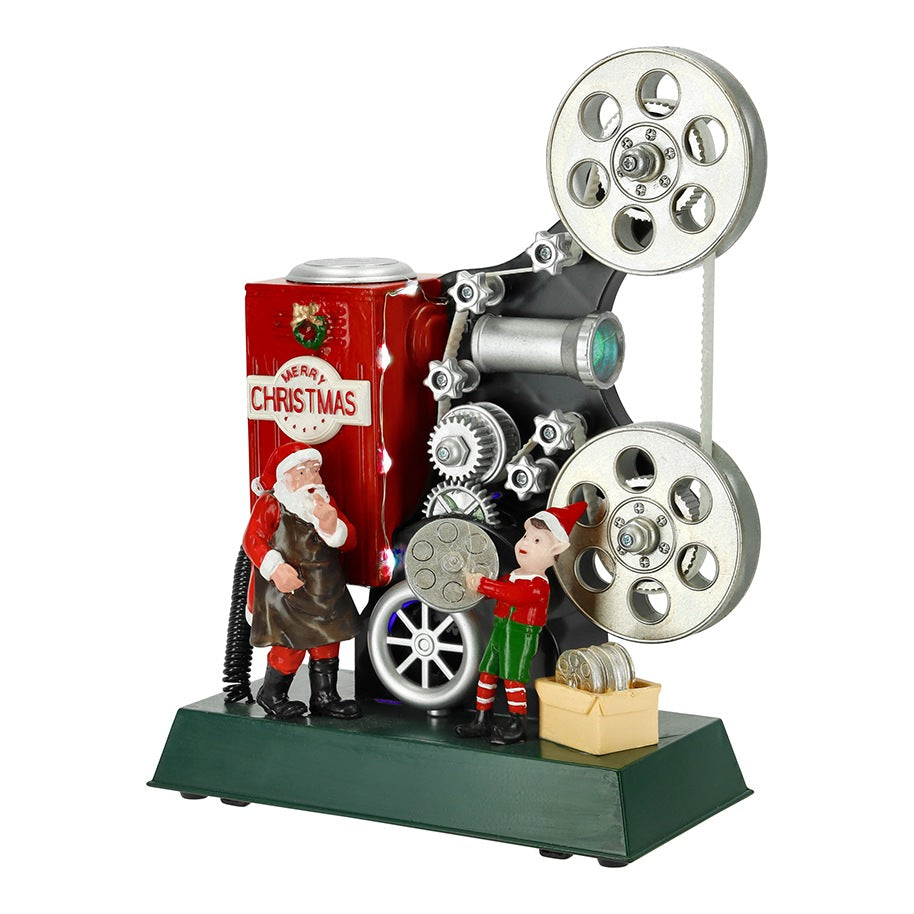 TIMSTOR Proiettore Cinema Natalizio Animato con Elfo Luci LED e Musica 52 cm