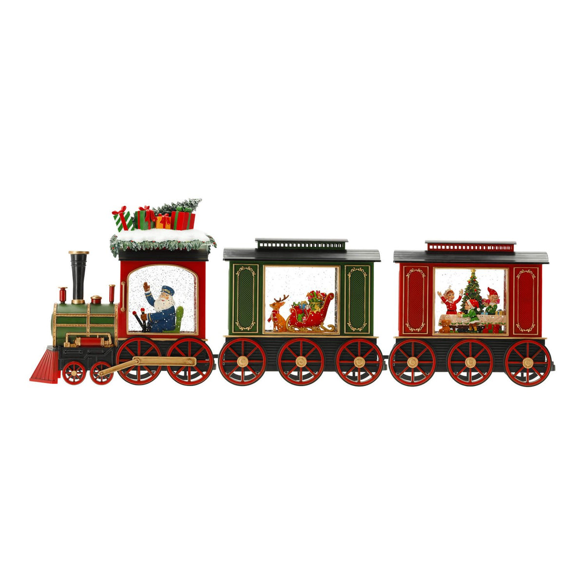 TIMSTOR Trenino Natalizio con Vagoni e Luci LED 65 cm