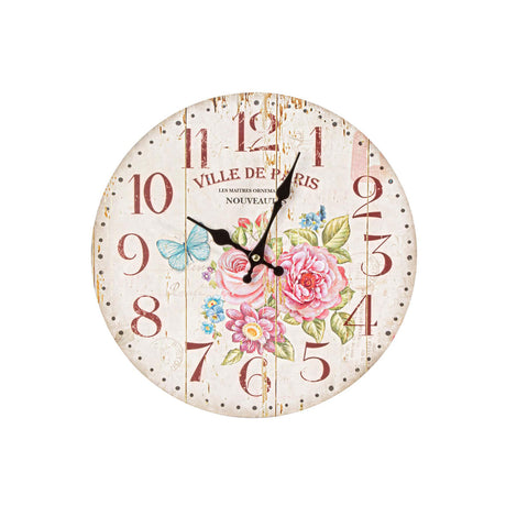 BIZZOTTO Orologio da Parete Flower Shabby Chic 34cm