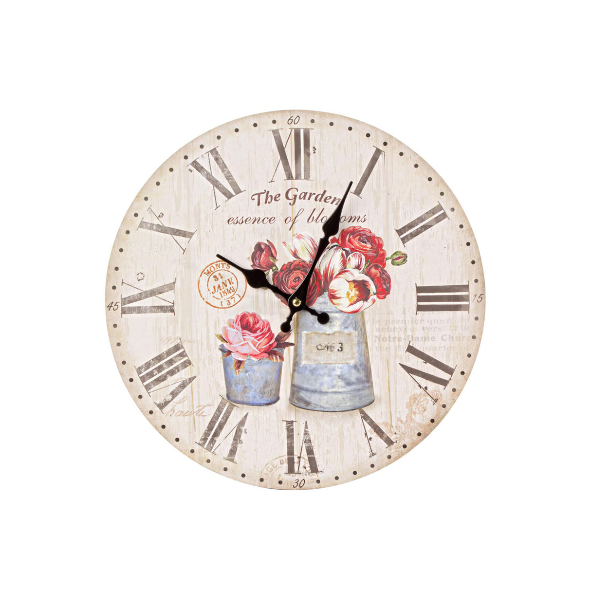 BIZZOTTO Orologio da Parete Flower Shabby Chic 34cm