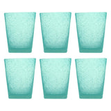 MEMENTO Bicchieri Acqua Monocolore Turchese Set 6 Pezzi 250ml Pasta di Vetro