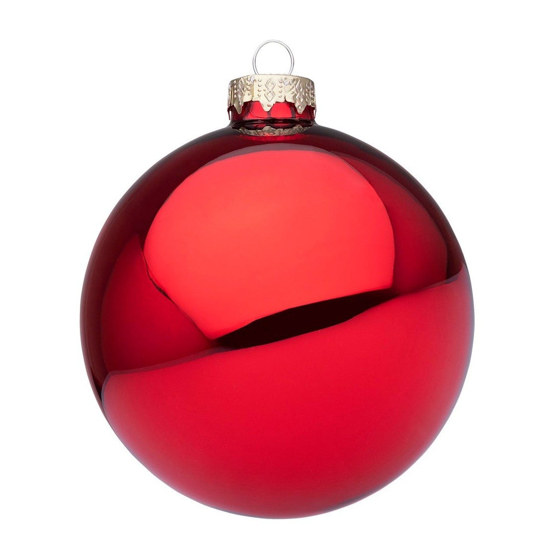 BIZZOTTO Pallina di Natale in Vetro Rossa Lucida 10 cm