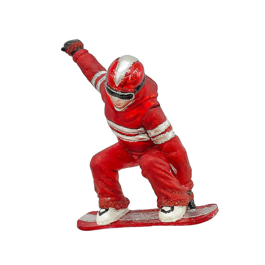 BIZZOTTO Babbo Natale in Vetro sullo Snowboard 14,8 cm