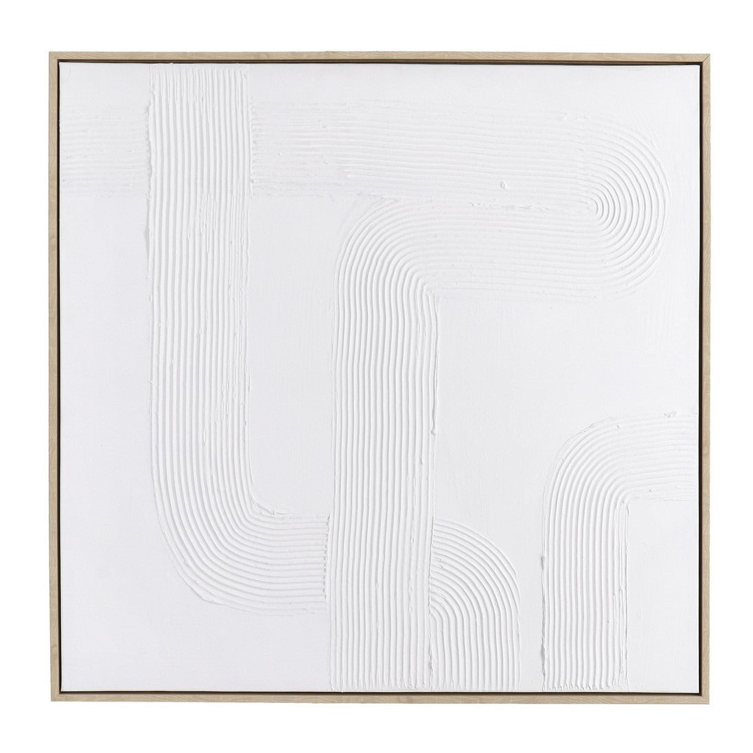 BIZZOTTO Quadro Dipinto a Mano su Tela Bianco a Rilievo con Cornice 82,6x82,6 cm