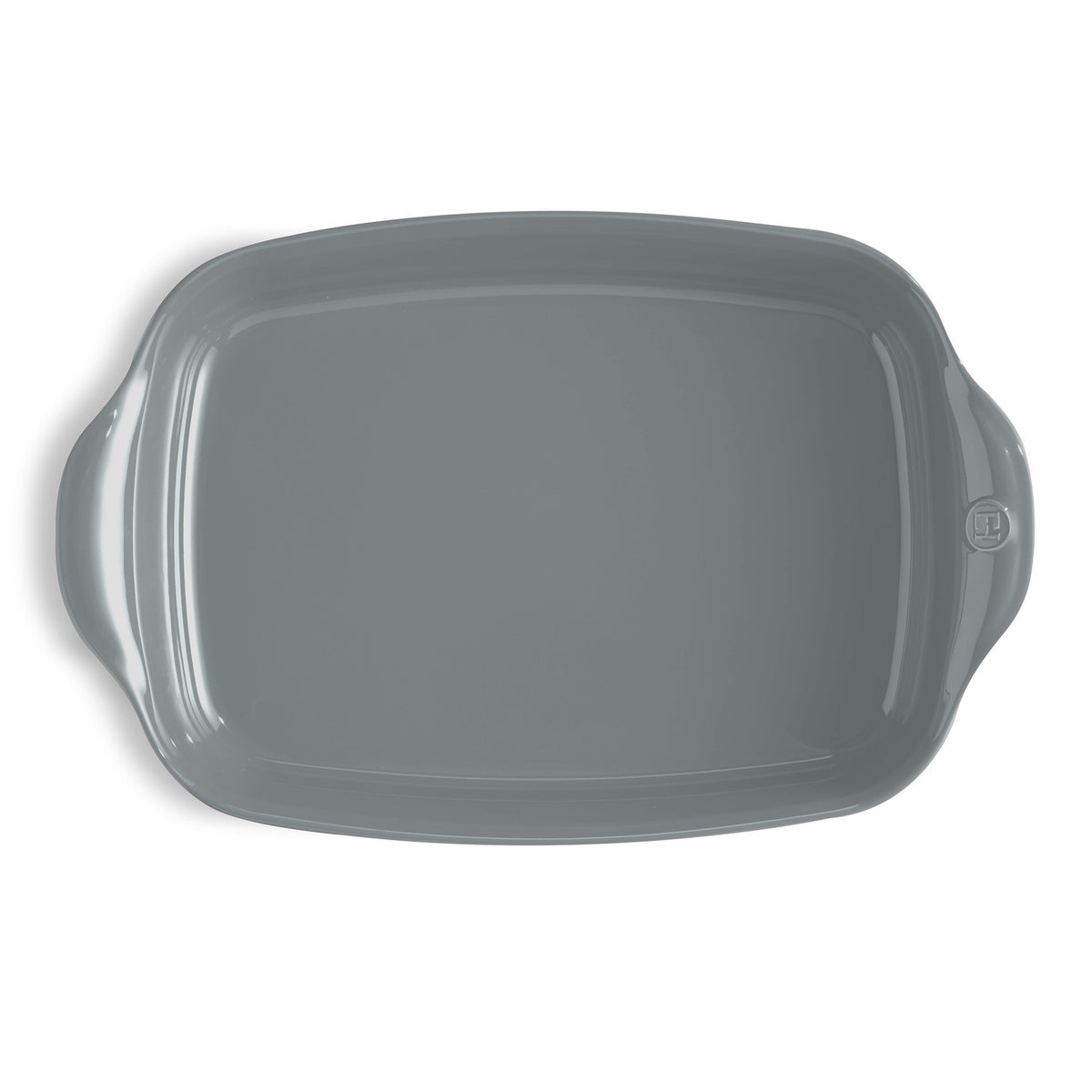 EMILE HENRY Pirofila Grande Rettangolare da Forno in Ceramica Grigia 42,5x27,5 cm